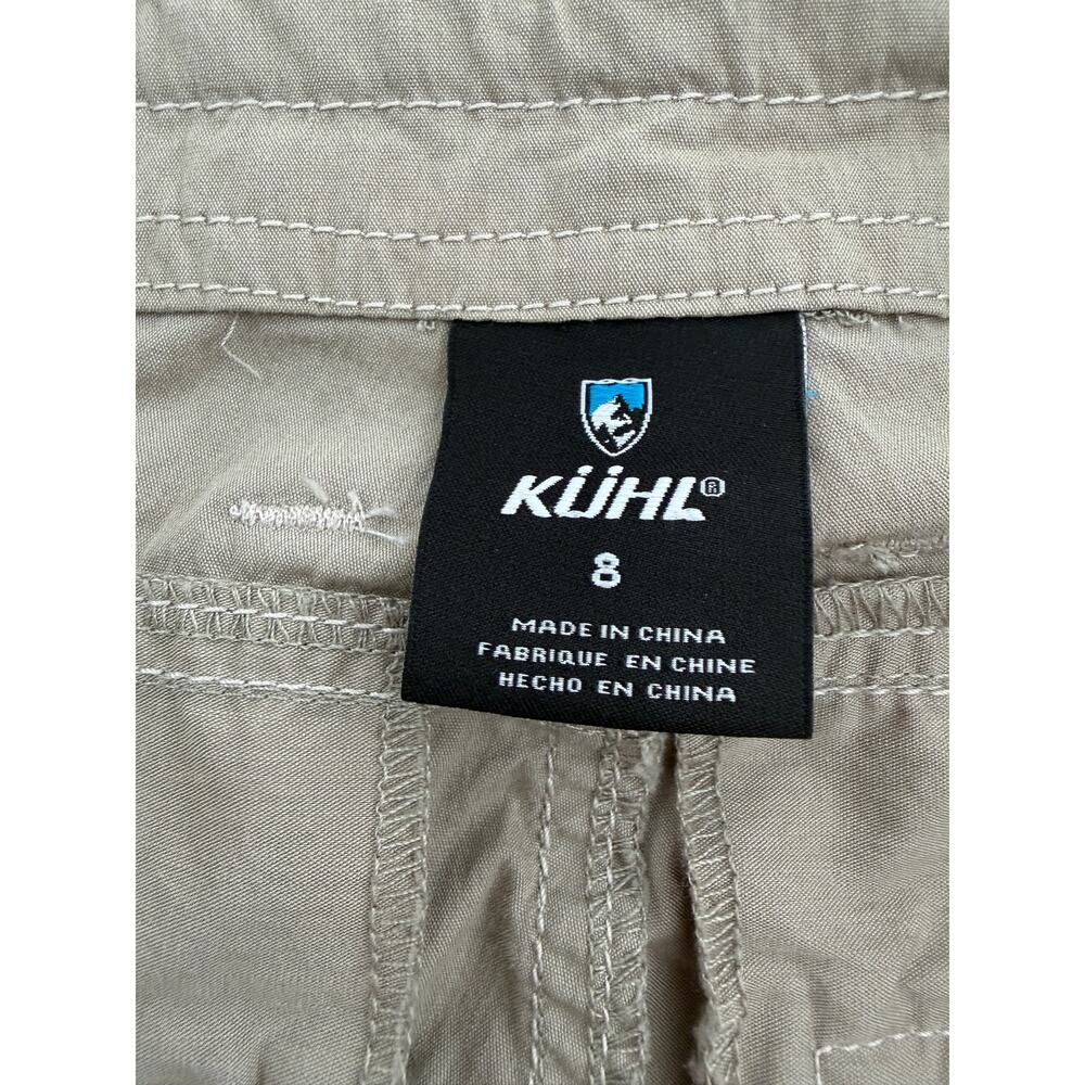 KUHL Tan Cargo Hiking Shorts 8 Long Capri Contrast Stitch Stretch Trail Pants - Picture 5 of 10